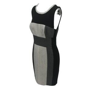 Yoana Baraschi Polka Dot Sleeveless Sheath Dress Size 6 Anthro Stretch Knit